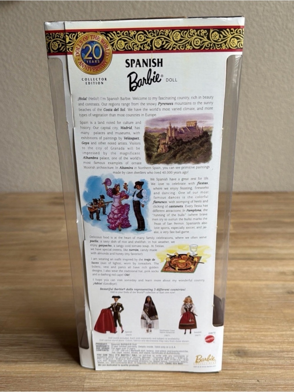 20th Annv., Dolls of the World, Collector Edition, Spanish Barbie, NRFB NIB 1999 - Picture 6 of 9